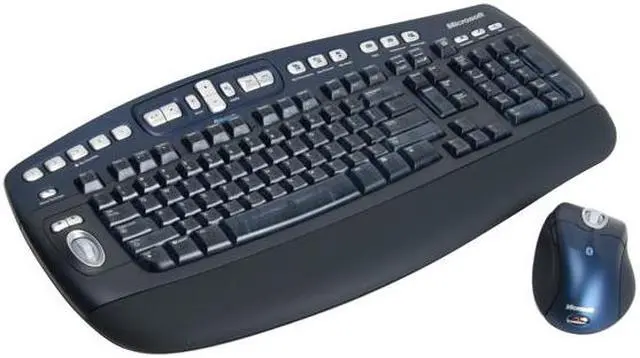 Main image of Microsoft M54-00013 Black/Blue 102 Normal Keys 25 Function keys + Tilt Wheel Function Keys USB Bluetooth Wireless Standard Optical Desktop Elite for Bluetooth Mouse Included