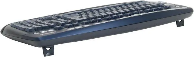 Alt view image 6 of 15 - Microsoft M54-00013 Black/Blue 102 Normal Keys 25 Function keys + Tilt Wheel Function Keys USB Bluetooth Wireless Standard Optical Desktop Elite for Bluetooth Mouse Included