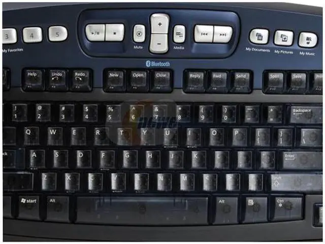 Alt view image 4 of 15 - Microsoft M54-00013 Black/Blue 102 Normal Keys 25 Function keys + Tilt Wheel Function Keys USB Bluetooth Wireless Standard Optical Desktop Elite for Bluetooth Mouse Included