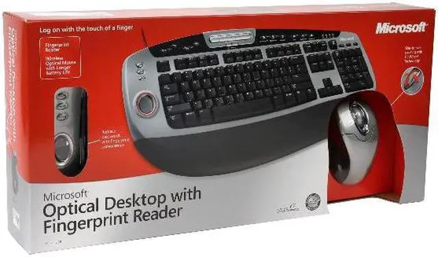 Alt view image 3 of 3 - Microsoft BZ5-00002 2-Tone 105 Normal Keys 22 Function Keys USB Wired Standard Desktop with Fingerprint Reader Mouse Included