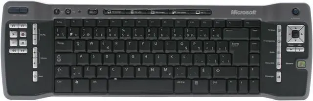Main image of Microsoft French Keyboard for MCE ZV1-00021 Black 85 Normal Keys 36 Function Keys IR Wireless Slim Remote Keyboard - OEM