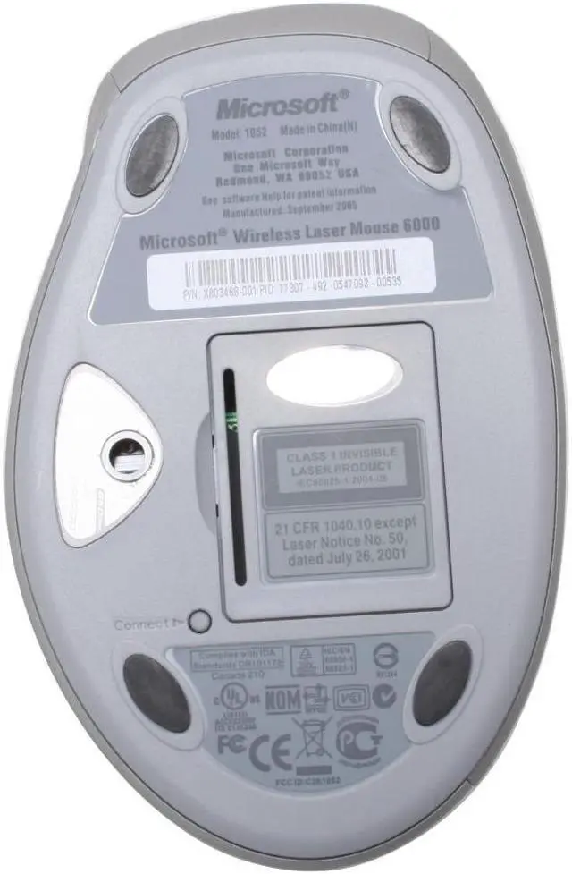 Alt view image 5 of 8 - Microsoft B7T-00001 Silver/White 102 Normal Keys 21 Function Keys PS/2 RF Wireless Ergonomics Laser Desktop 6000 Mouse Included