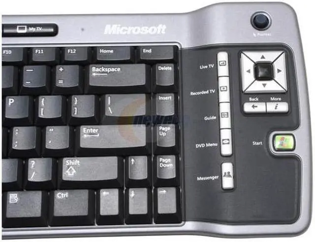 Alt view image 4 of 6 - Microsoft Remote ZV7-00009 Black 83 Normal Keys 36 Function Keys IR Wireless Slim Keyboard for Windows XP Media Center Edition - OEM