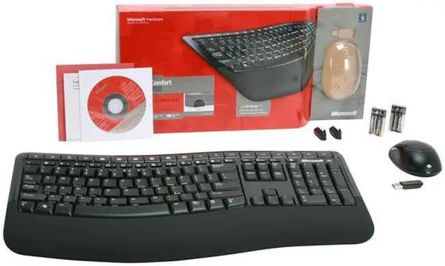 Alt view image 8 of 8 - Microsoft Wireless Comfort Desktop 5000 CSD-00001 Black 104 Normal Keys USB RF Wireless Ergonomic Keyboard & Mouse