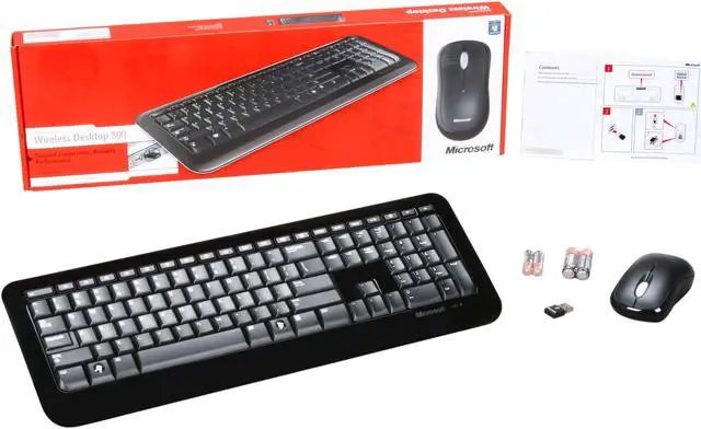 Alt view image 7 of 7 - Microsoft Desktop 800 2LF-00001 Black USB RF Wireless Keyboard & Mouse
