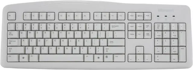 Alt view image 2 of 4 - Microsoft Keyboard 200 6JH-00026 White USB Wired Standard Keyboard