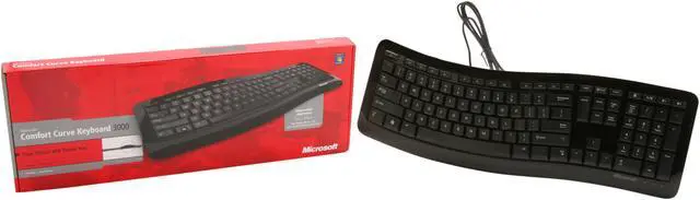 Alt view image 4 of 4 - Microsoft 3TJ-00001 Black 104 Normal Keys USB Wired Ergonomic Comfort Curve keyboard 3000