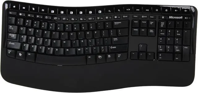 Alt view image 2 of 7 - Microsoft Comfort Desktop 5000 for Business 44Q-00001 Black 104 Normal Keys USB RF Wireless Ergonomic Keyboard & Mouse