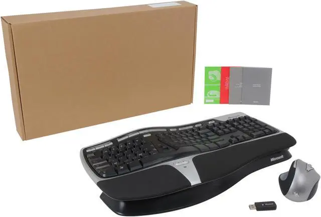 Alt view image 5 of 5 - Microsoft Natural Desktop 7000 4TQ-00001 Black USB RF Wireless Ergonomic Keyboard and Mouse