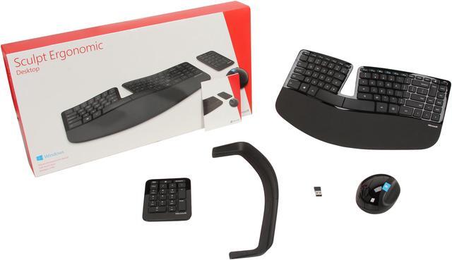 Alt view image 11 of 12 - Microsoft Sculpt Ergonomic Wireless Desktop Keyboard and Mouse - L5V-00001, Black