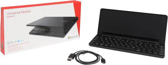 Alt view image 8 of 8 - Microsoft P2Z-00001 Black Bluetooth Slim Universal Mobile Keyboard