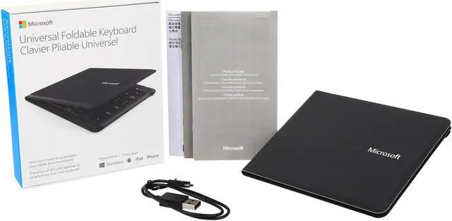 Alt view image 6 of 6 - Microsoft GU5-00001 Black Bluetooth Wireless Slim Universal Foldable Keyboard