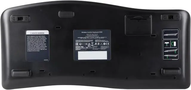 Alt view image 4 of 8 - Microsoft Wireless Comfort Desktop 5050 - Black. Wireless, Ergonomic Keyboard and Mouse Combo. Built-in Palm Rest and Comfort Curve Design. Customizable Windows Shortcut Keys