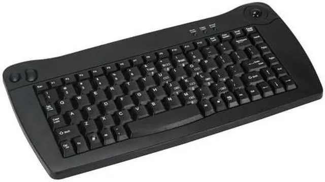 Main image of SolidTek KB-5010BP Black PS/2 88 keys Mini Keyboard with track ball built in as mouse, ACK-5010P Trackball resolution - 200DPI