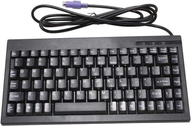 Alt view image 2 of 3 - SolidTek KB-595BP Black PS/2 Wired Mini Keyboard