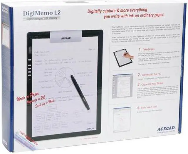 Alt view image 8 of 8 - SolidTek DM-L2 8" x 11" Active Area USB Acecad Digimemo L2 Digital Notepad