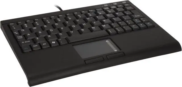 Main image of SolidTek KB-3410BU Black USB Wired Super-Mini Keyboard with Built-in Touchpad