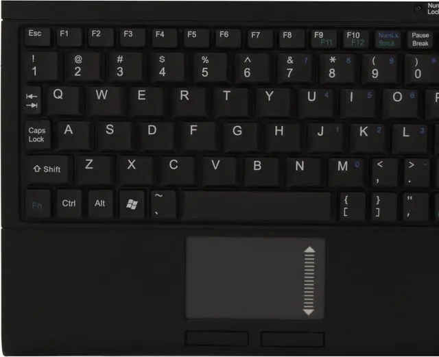 Alt view image 3 of 6 - SolidTek KB-3410BU Black USB Wired Super-Mini Keyboard with Built-in Touchpad
