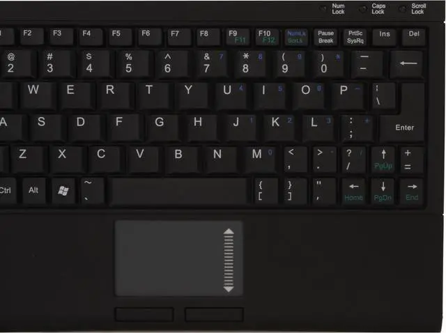 Alt view image 4 of 6 - SolidTek KB-3410BU Black USB Wired Super-Mini Keyboard with Built-in Touchpad
