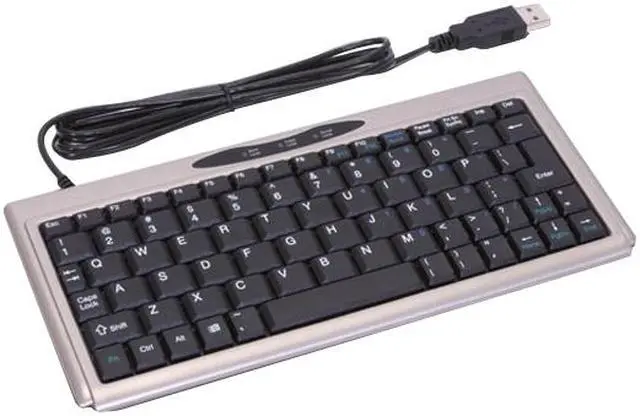 Alt view image 2 of 5 - SolidTek KB-P3100SU Silver/Black USB Wired Super Mini Keyboard