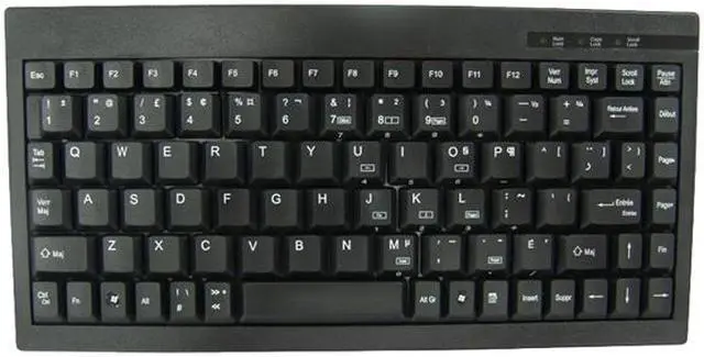 Alt view image 2 of 2 - SolidTek Mini-Keyboard ACK-595U-CF Black 88 Normal Keys USB or PS/2 Wired Mini Keyboard