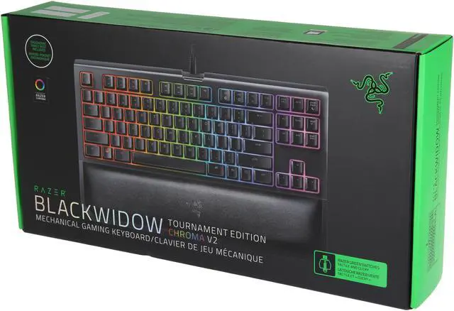 Alt view image 9 of 9 - Razer BlackWidow Tournament Edition Chroma V2 - RGB Ergonomic Mechanical Gaming Keyboard with Tactile and Clicky Razer Green Switches - RZ03-02190200-R3U1