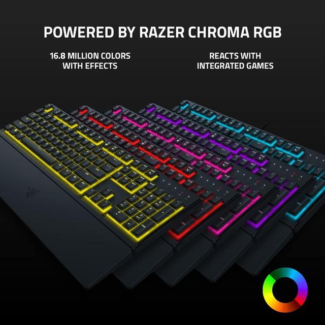 Alt view image 7 of 7 - Razer Ornata V3 X Gaming Keyboard: Low-Profile Keys - Silent Membrane Switches - UV-Coated Keycaps - Spill Resistant - Chroma RGB Lighting - Ergonomic Wrist Rest - Classic Black