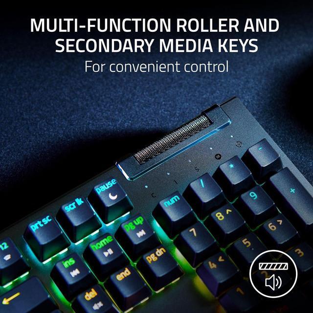 Alt view image 4 of 7 - Razer BlackWidow V4 X Full Size Mechanical Gaming Keyboard - Yellow Switches (Linear and Silent), 6 Macro Keys, Chroma RGB, Doubleshot ABS Keycaps, Roller & Media Keys, Snap Tap - Black