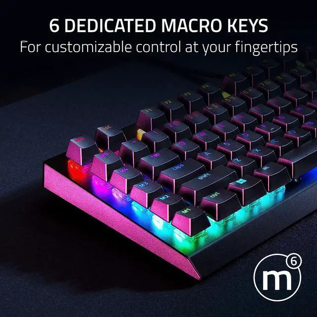 Alt view image 3 of 7 - Razer BlackWidow V4 X Full Size Mechanical Gaming Keyboard - Yellow Switches (Linear and Silent), 6 Macro Keys, Chroma RGB, Doubleshot ABS Keycaps, Roller & Media Keys, Snap Tap - Black