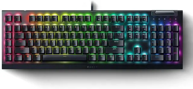 Main image of Razer BlackWidow V4 X Full Size Mechanical Gaming Keyboard - Yellow Switches (Linear and Silent), 6 Macro Keys, Chroma RGB, Doubleshot ABS Keycaps, Roller & Media Keys, Snap Tap - Black