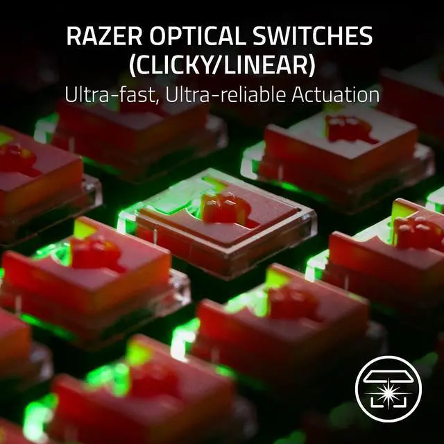Alt view image 2 of 8 - Razer DeathStalker V2 Pro Wireless Gaming Keyboard: Low-Profile Optical Switches - Clicky Purple - HyperSpeed Wireless & Bluetooth 5.0 - Up to 200 Hrs - Ultra-Durable Coated Keycaps - Chroma RGB