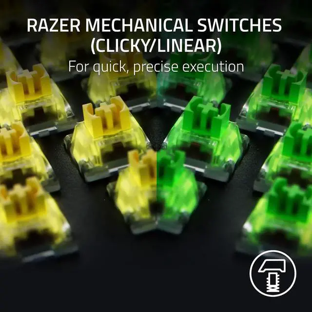 Alt view image 2 of 7 - Razer BlackWidow V4 Mechanical Gaming Keyboard - Yellow Switches (Linear & Silent), Chroma RGB, 6 Dedicated Macro Keys, Magnetic Wrist Rest, Doubleshot ABS Keycaps, Multi-Function Roller & Media Keys