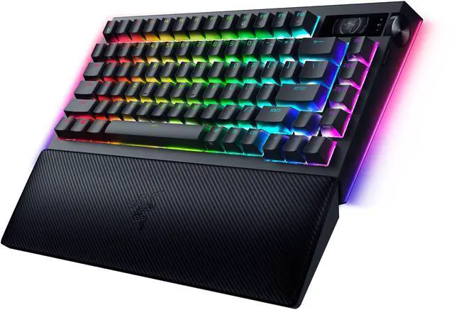 Main image of Razer BlackWidow V4 Pro 75% Wireless Gaming Keyboard - Orange Tactile Switches, OLED Display, True 4K Hz Wireless, Bluetooth, Hot Swappable, Command Dial, Snap Tap, Chroma RGB, Wrist Rest - Black