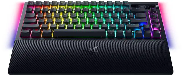 Alt view image 2 of 7 - Razer BlackWidow V4 Pro 75% Wireless Gaming Keyboard - Orange Tactile Switches, OLED Display, True 4K Hz Wireless, Bluetooth, Hot Swappable, Command Dial, Snap Tap, Chroma RGB, Wrist Rest - Black
