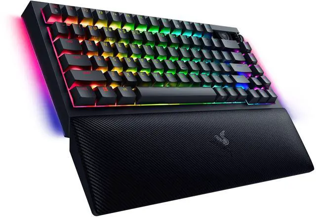 Alt view image 3 of 7 - Razer BlackWidow V4 Pro 75% Wireless Gaming Keyboard - Orange Tactile Switches, OLED Display, True 4K Hz Wireless, Bluetooth, Hot Swappable, Command Dial, Snap Tap, Chroma RGB, Wrist Rest - Black