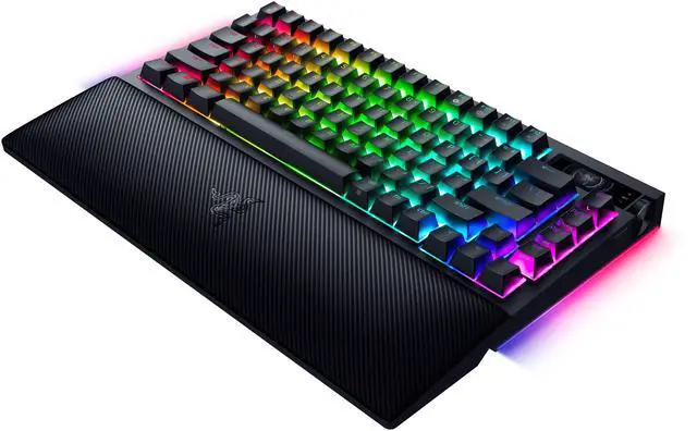 Alt view image 4 of 7 - Razer BlackWidow V4 Pro 75% Wireless Gaming Keyboard - Orange Tactile Switches, OLED Display, True 4K Hz Wireless, Bluetooth, Hot Swappable, Command Dial, Snap Tap, Chroma RGB, Wrist Rest - Black