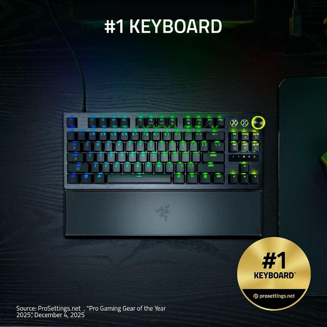 Alt view image 2 of 15 - Razer Huntsman V3 Pro TKL 8KHz Esports Gaming Keyboard, Black,Analog Optical Switches Gen 2, 8KHz Polling, Razer Snap Tap, Rapid Trigger, Adjustable Actuation, Media Controls