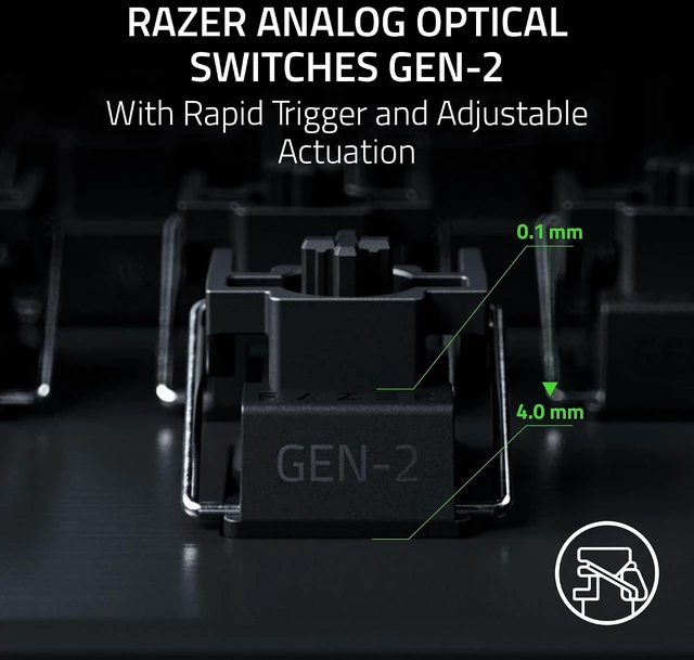 Alt view image 3 of 15 - Razer Huntsman V3 Pro TKL 8KHz Esports Gaming Keyboard, Black,Analog Optical Switches Gen 2, 8KHz Polling, Razer Snap Tap, Rapid Trigger, Adjustable Actuation, Media Controls