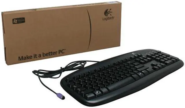 Alt view image 4 of 4 - Logitech Value 100 Black 104 Normal Keys PS/2 Standard Keyboard - OEM