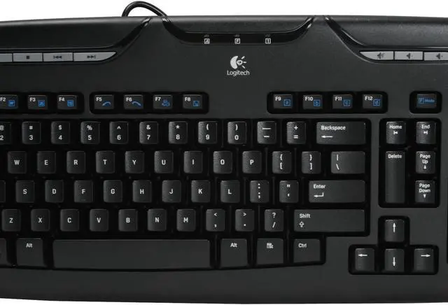 Alt view image 4 of 8 - Logitech Media Black 103 Normal Keys 12 Function Keys PS/2 Wired Standard Keyboard