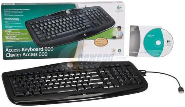 Alt view image 4 of 4 - Logitech 920-000021 Black 103 Normal Keys 11 Function Keys USB Standard Access Keyboard 600