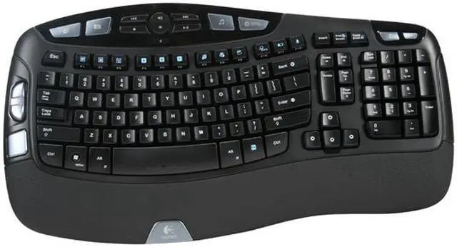 Alt view image 3 of 11 - Logitech 920-000264 Black 104 Normal Keys 14 Function Keys Cordless Ergonomic Desktop Wave