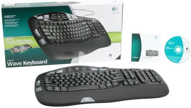 Alt view image 4 of 4 - Logitech 920-000325 Black 102 Normal Keys 14 Function Keys USB Wired Ergonomic Wave Keyboard