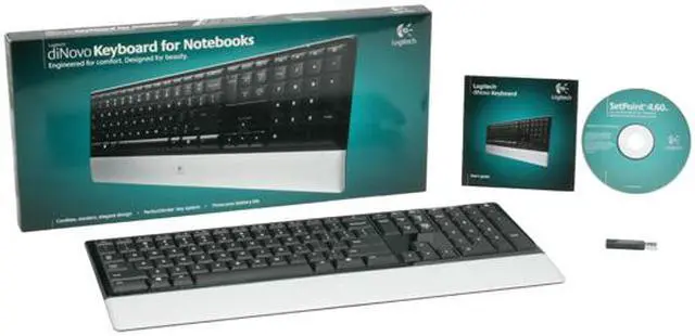 Alt view image 4 of 4 - Logitech diNovo 102 Normal Keys 5 Function Keys USB 2.4 GHz Wireless Slim Keyboard for Notebook