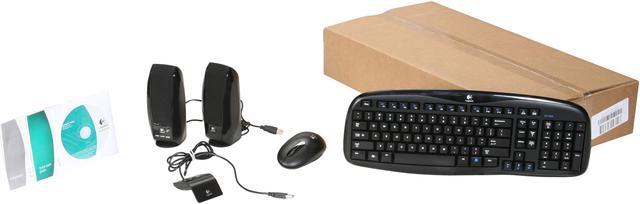 Alt view image 12 of 12 - Logitech EX100 Black Cordless Desktop Keyboard, Optical Mouse & Speaker Kit