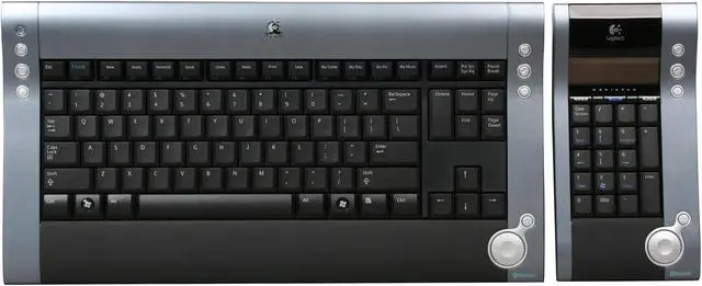 Alt view image 2 of 8 - Logitech diNovo Media Desktop Laser - 103 Normal Keys 16 Function Keys USB Bluetooth Wireless Slim Keyboard & MX 1000 Laser Mouse Combo - White Box