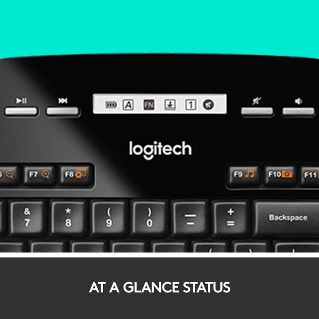 Alt view image 7 of 10 - Logitech MK710 Wireless Keyboard and Mouse Combo — Includes Keyboard and Mouse, Stylish Design, Built-In LCD Status Dashboard, Long Battery Life