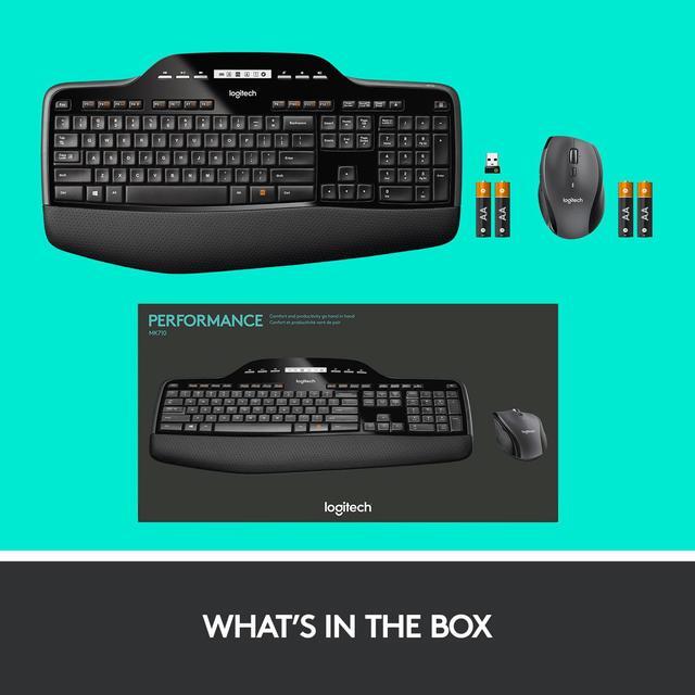 Alt view image 10 of 10 - Logitech MK710 Wireless Keyboard and Mouse Combo — Includes Keyboard and Mouse, Stylish Design, Built-In LCD Status Dashboard, Long Battery Life