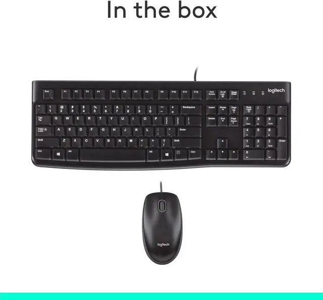 Alt view image 8 of 9 - Logitech MK120 Wired Keyboard and Mouse Combo for Windows, Optical Wired Mouse, Full-Size Keyboard, USB Plug-and-Play, Compatible with PC, Laptop - Black