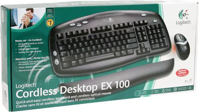 Alt view image 3 of 3 - Logitech EX100 Black 102 Normal Keys Cordless Standard Desktop